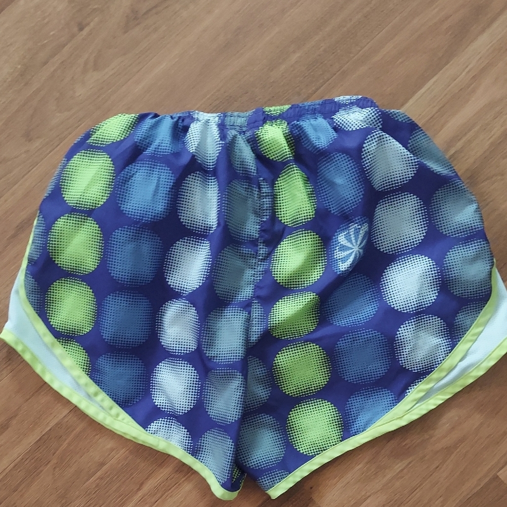 Nike Women's Athletic Shorts in Blue and Lime - Picture 3 of 3
